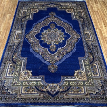 Турецкий ковёр шелковый QUM 2040C-NAV-BLUE 9050