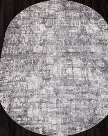 Ковер российский F050 TORNADO (Фризе, серый) овальный