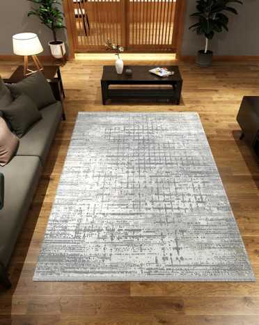 Ковер турецкий 0017A STELLA (PP Heatset Высокоплотный, серый)