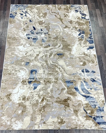 Ковер турецкий D070B Semnan (Полиэстер хит-сет, бежевый, синий)