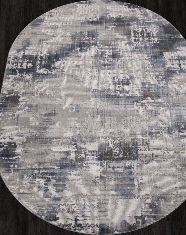 Ковер турецкий 04082T ARMINA (PP Heatset Высокоплотный, синий, серый) овальный