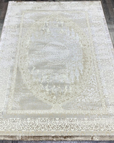 Ковер турецкий Q015A Platinium (Полиэстер хит-сет, коричневый, кремовый)