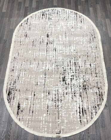 Ковер турецкий 40338E AURA (Акрил, бежевый) овальный