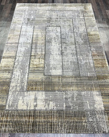 Ковер турецкий A2420A Lisa (Полиэстер хит-сет, бежевый, серый)