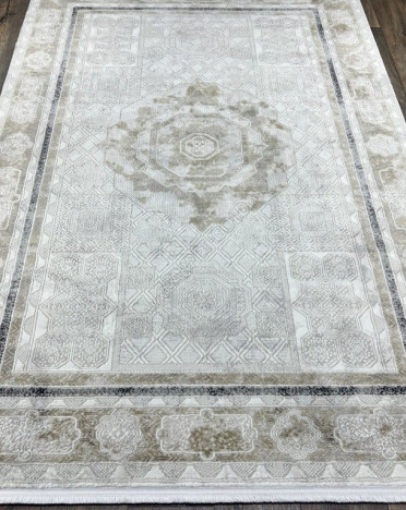 Турецкий ковер Turcia VELAR 04601A (Полиэстер, бежевый, серый, кремовый)