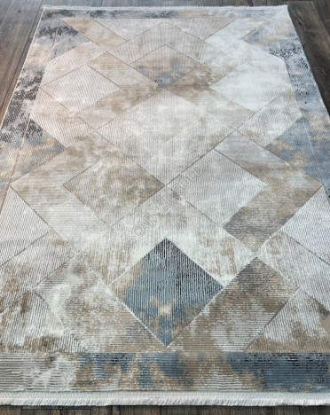 Турецкий ковер Atlantik Hali Deco 23751B (Полиэстер, бежевый, серый, синий)