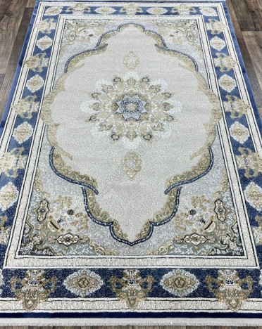 Турецкий ковер Turcia ISFAHAN 29049A (Полиэстер, синий, серый, кремовый)