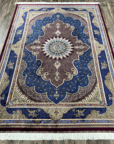 Иранский ковер Iran Qum Iran G269 (Шелк - Модал, синий)