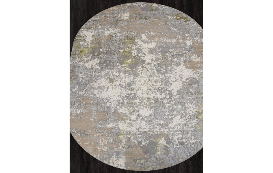 Ковер F163 - CREAM-GREEN - Овал - коллекция LIMAN