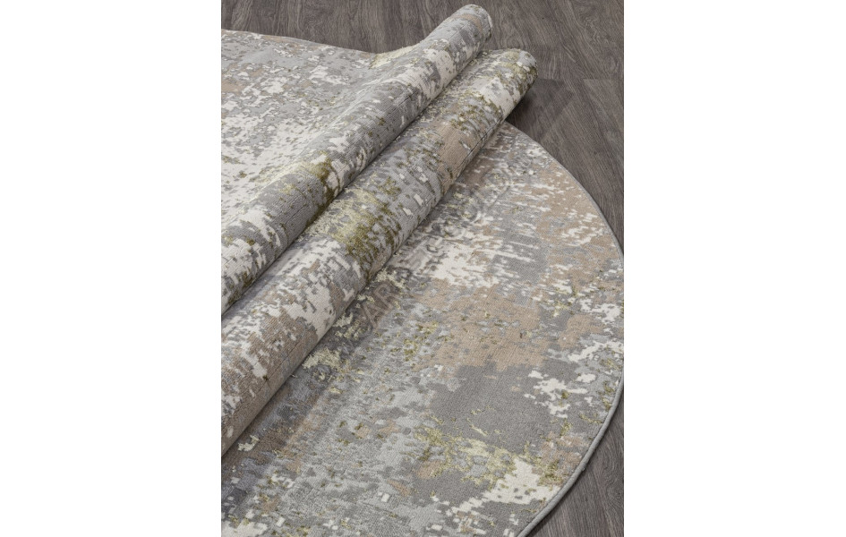 Ковер F163 - CREAM-GREEN - Овал - коллекция LIMAN